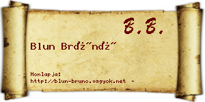 Blun Brúnó névjegykártya